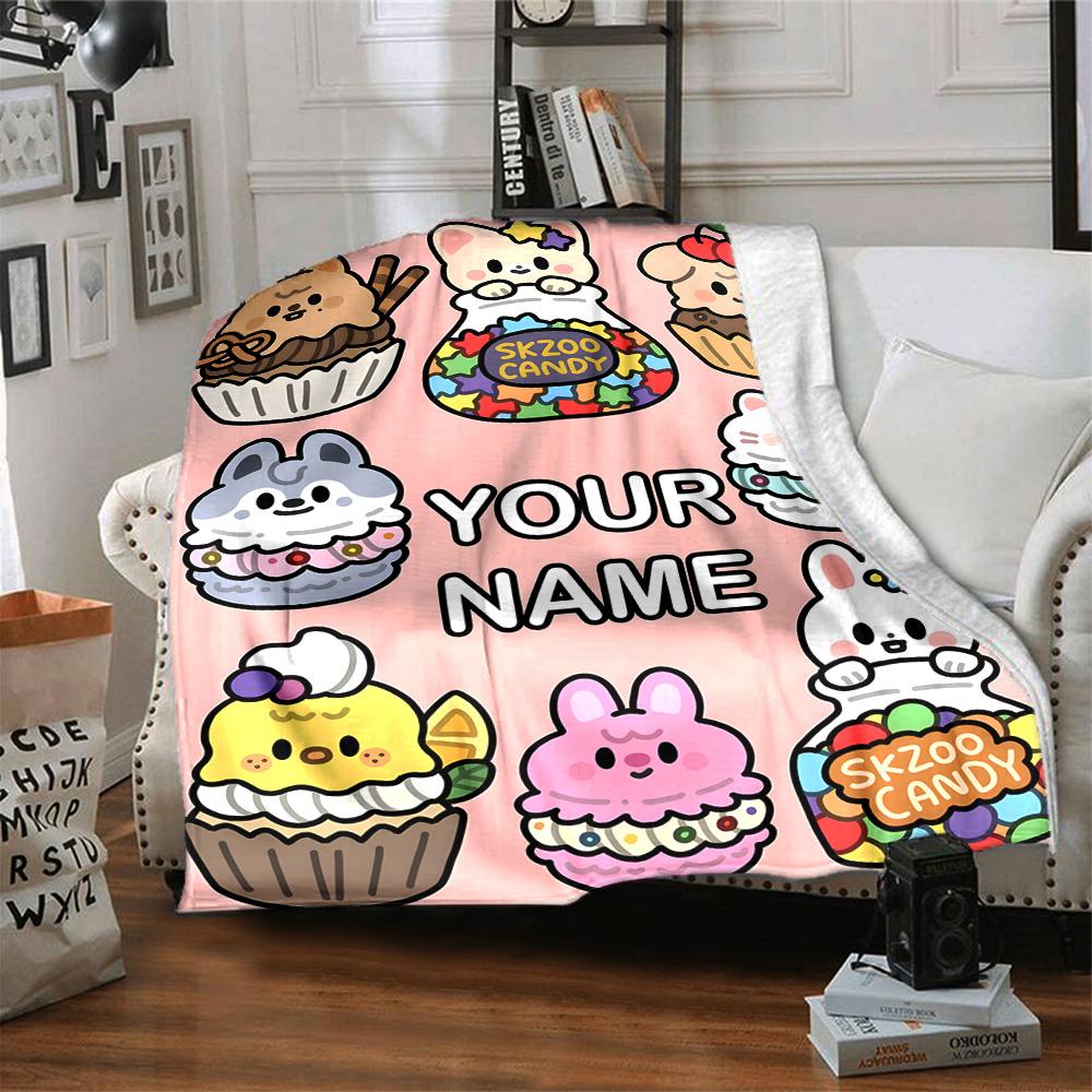 Customizable Kpop Team7 Throw Blanket – Personalized Name, All-Season Cozy Snug Blanket, Machine Washable, Personalized Blanket