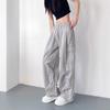 Large Size Overalls Women's Autumn Loose and Thin Cool Sa Style Casual Pants Drape Wide Leg Pants Elastic Drawstring Waist Casual Pants