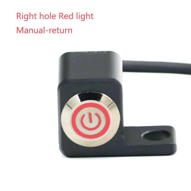 LMoDri 12V Motorcycle Switch 10mm Mirror Mount Motorbike Headlight Hazard Brake Fog Lights Manual/Self Return Waterproof