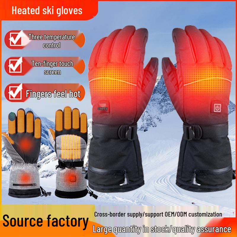 Smart Touchscreen Heated Winter Gloves – Electric, Cold-Proof, for Outdoor Cycling and Skiing.