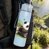 1PC Garden Panda Cartoon 750ml Color Plastic Sports Water Bottle Leakproof Flip Straw Lid Suitable for Sports Office Home Use