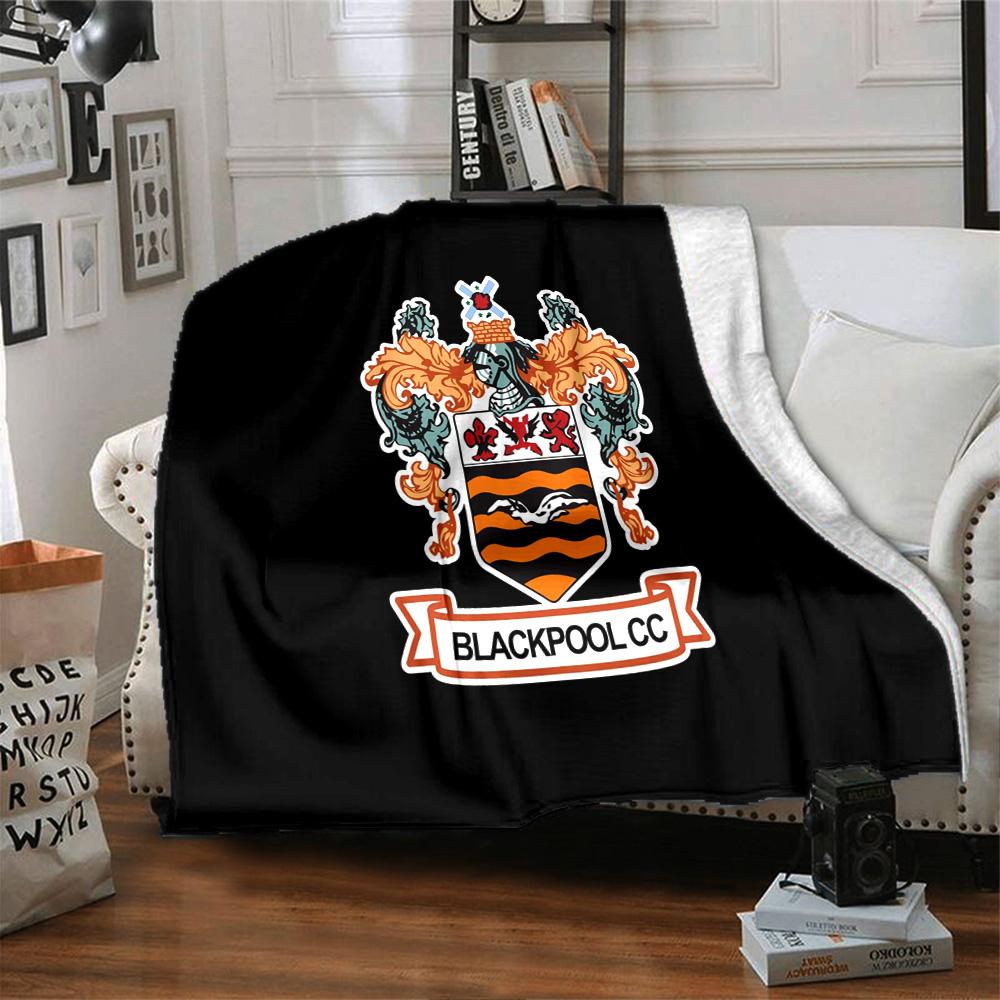 Coperta in Flanella con Stemma del Blackpool Football Club, Poliestere Morbido, Design Moderno, Per Tutte le Stagioni per Campeggio, Viaggi, Regali per le Feste o Compleanni