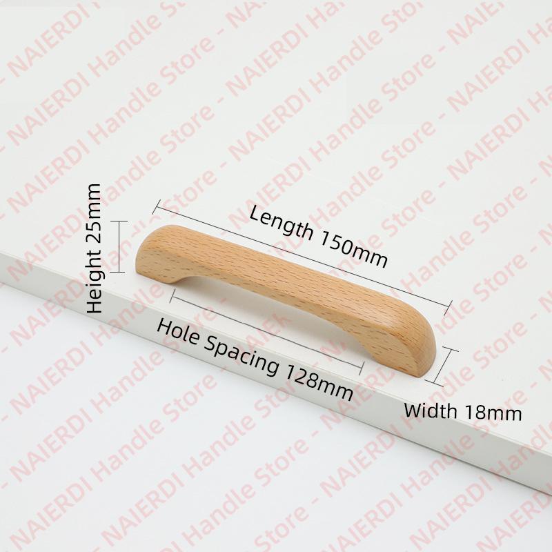 NAIERDI Solid Wood Cabinet Handles Modern Single Hole Wooden Pulls Octagon Round Knobs for Kitchen Cupboard Wardrobe Hardware