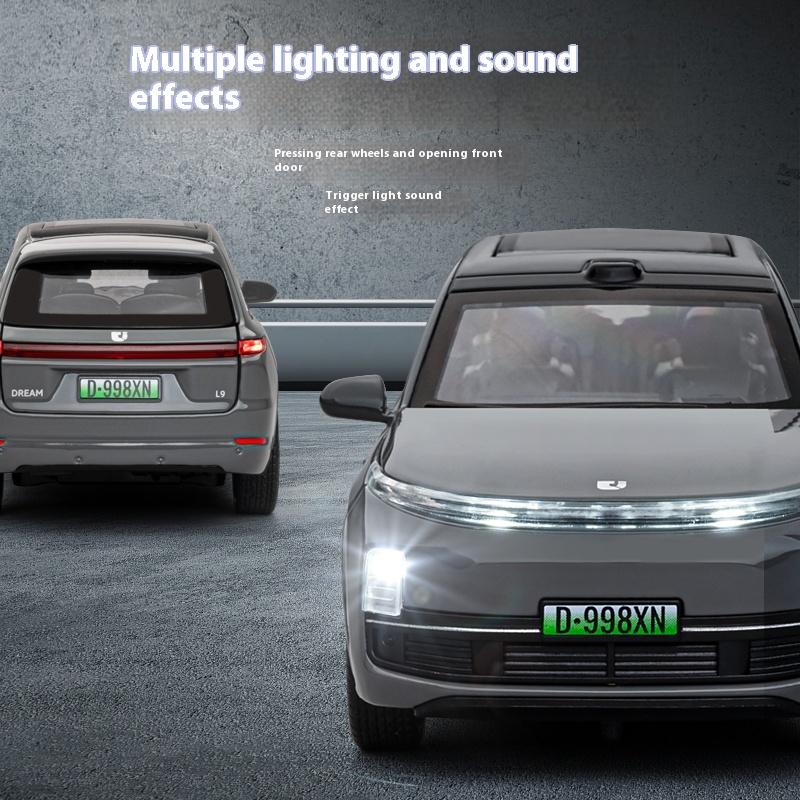 1:32 LEADING IDEAL L9 New Energy Flagship SUV Alloy Metal Car Model Sound & Light Desktop Collection Hobby Decoration Gifts Boys