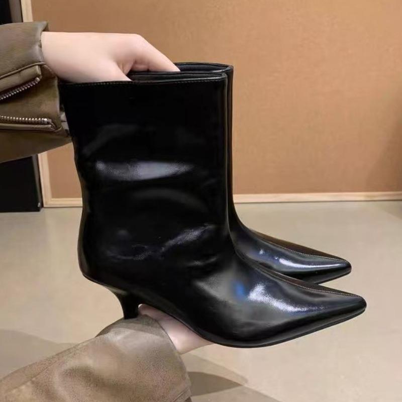 High Heels Ankle Boots Women Sexy Pointed Toe Heeled Shoes 2025 Winter New Designer Dress Party Chelsea Boots Brand Pumps Botas