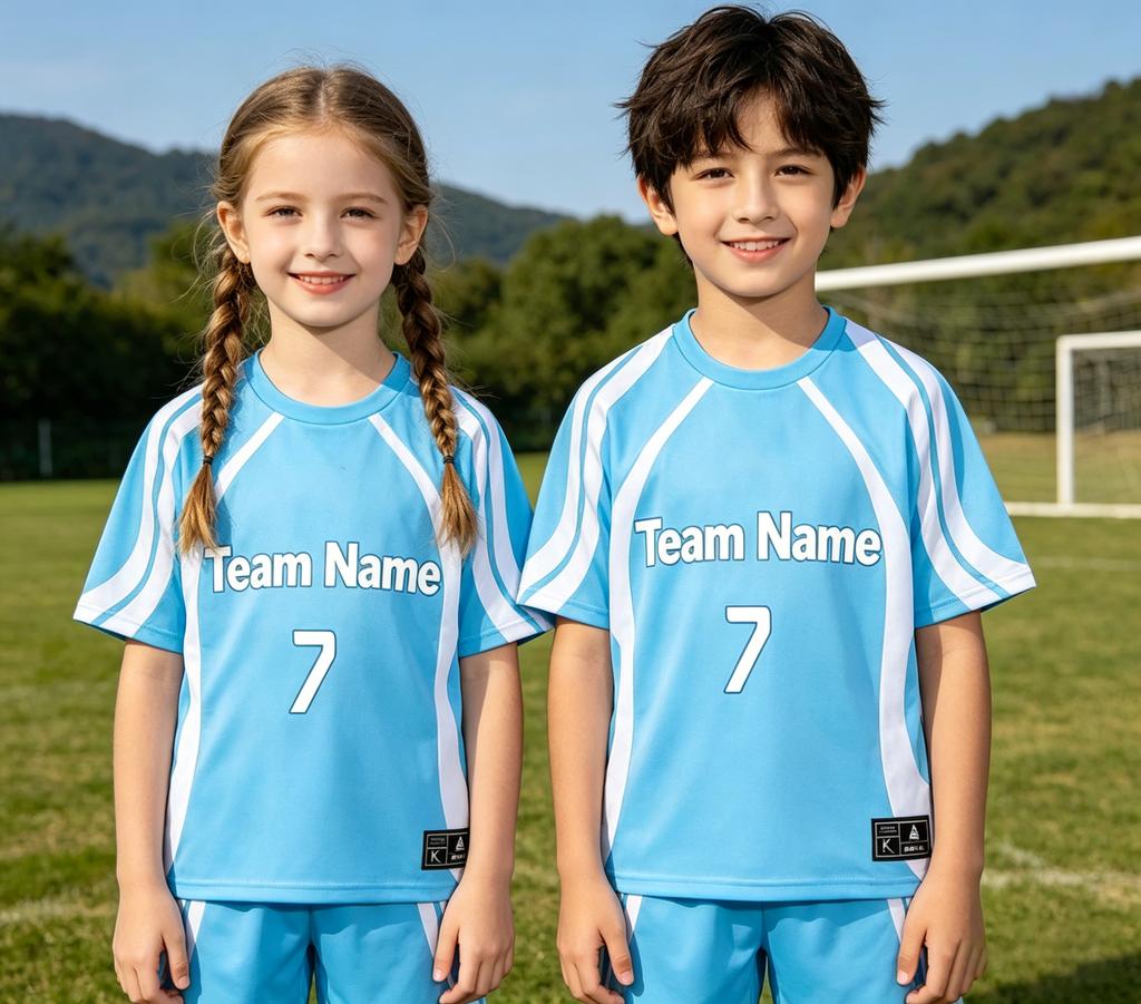Individuelles atmungsaktives Fußballtrikot in Übergröße, kurzärmelig, digital bedrucktes Polyesterhemd