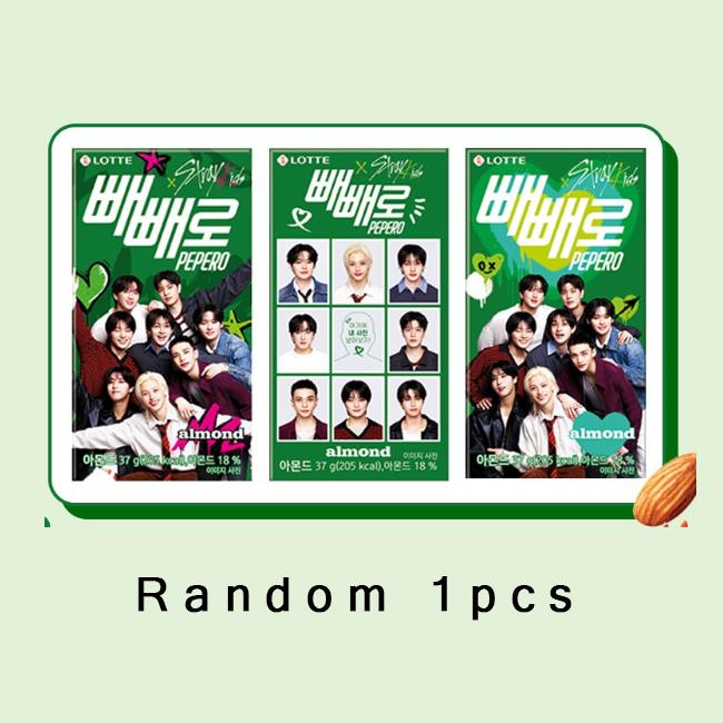 

LOTTE Pepero Оригинальный / Crunky – Ограниченная серия Stray Kids (4 варианта) #Almond Random 1pcs
