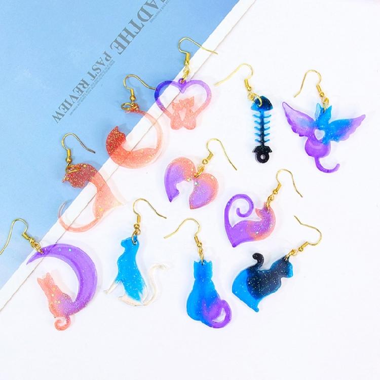 Silicone Ear Jewelry Making Mold Silicone Earring Mold Handmade Earring Molds Silicone Texture Gift for Cats Enthusiasts