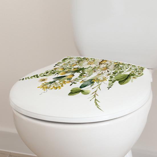 Yeşil Bitki Yaprakları Duvar Sticker Tuvalet Ev Dekorasyonu için Güzel Çiçek Çıkartmaları