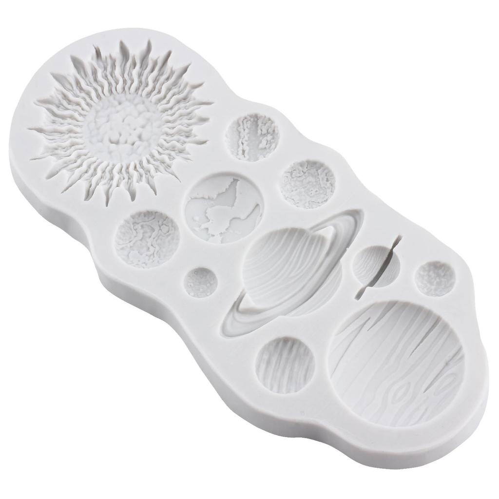 Planets Silicone Mold Earth Venus Saturn Mars Jupiter Fondant Molds Cake Decorating Tools Cupcake Topper Candy Resin Clay Chocolate Gumpaste Mold