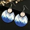 Bohemian Retro Semicircle Wooden Patchwork Earrings
