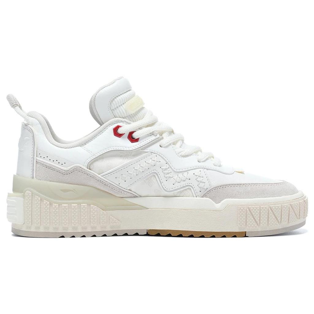 Li Ning 001 UNBLOCK Slip Resistant Abrasion Resistant Low top Skateboard Shoes Men's Mist White Pearl White AGCT001-1