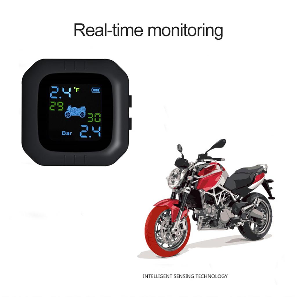Cordless TPMS Motorcycle Tire Pressure Monitoring System 2 External Sensor Moto Tools
