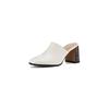 Krazing Pot Mules Cow Skin Basic Clothing Spring Summer Size 43 Size 42 Sandals Women Thick Heels Women Square Toe Slip On Pumps