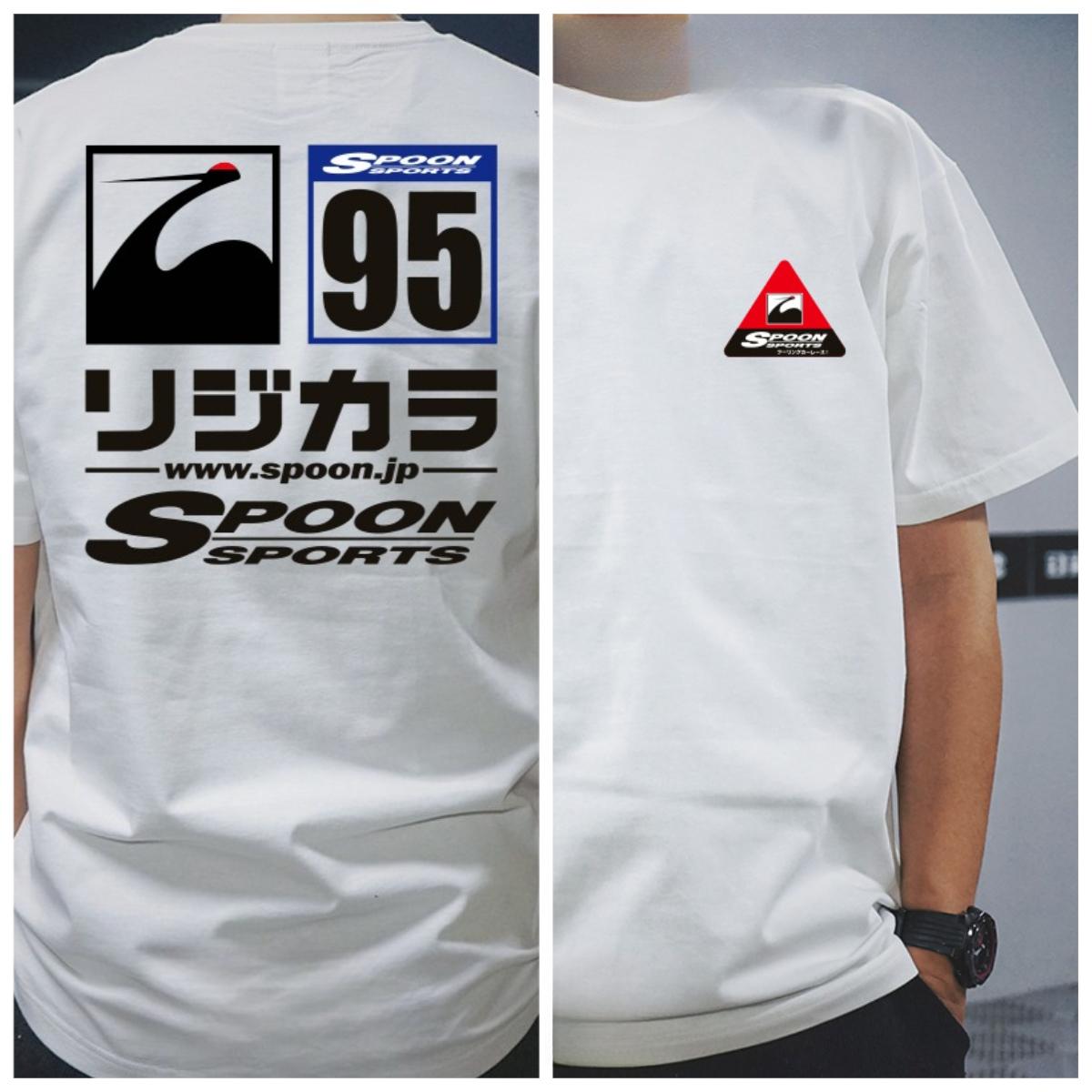

Japanese JDM Modified Car SPOON Civic Type R2025 Summer Pure Cotton Shortsleeved Tshirts for Men and Women S