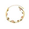 Double Layer Titanium Steel Gold Plated Heart Butterfly CZ Crystal Bracelet Women Fashion Chain Jewelry