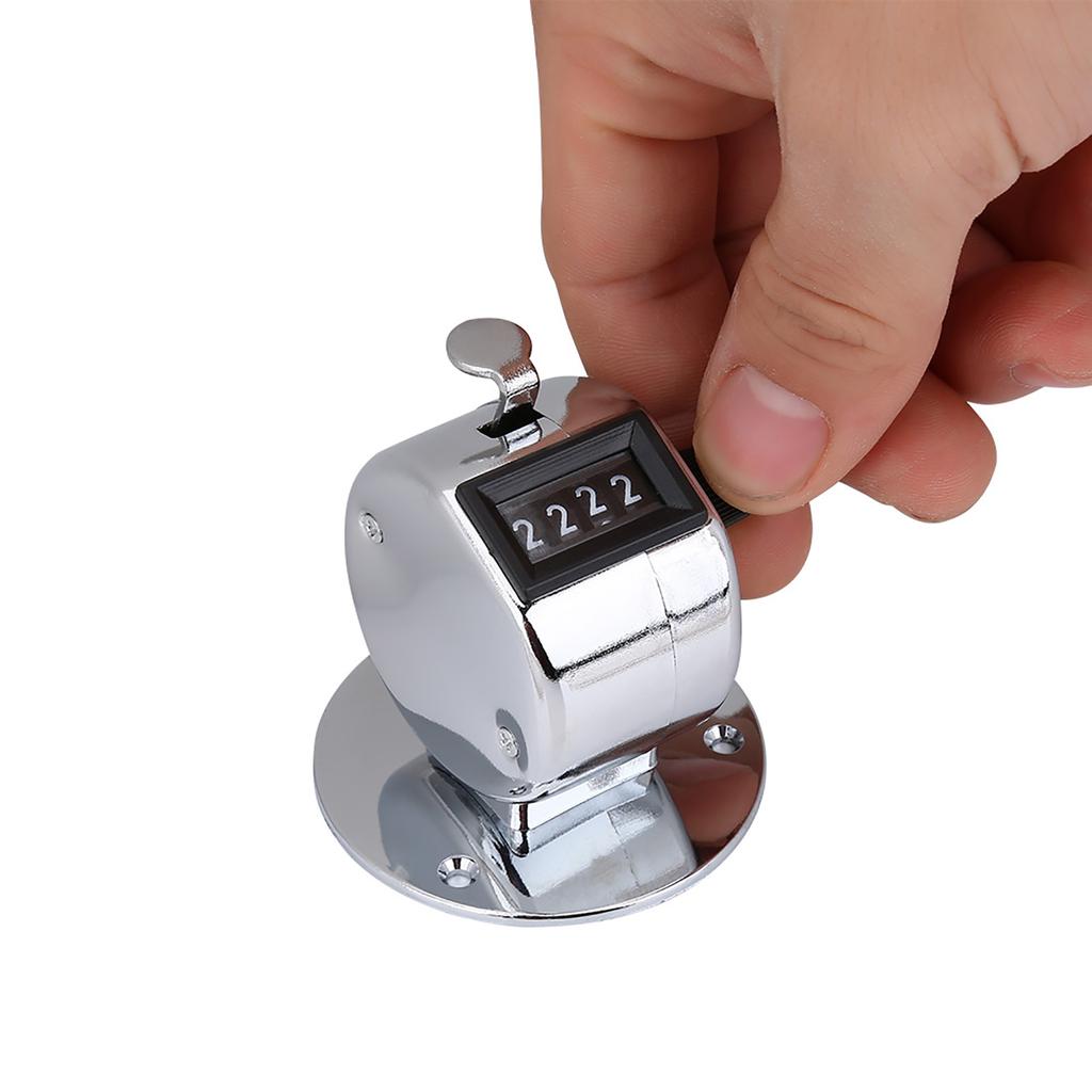 Mini Metal 4 Digit Number Handheld Hand Tally Counter for Sports Games Golf