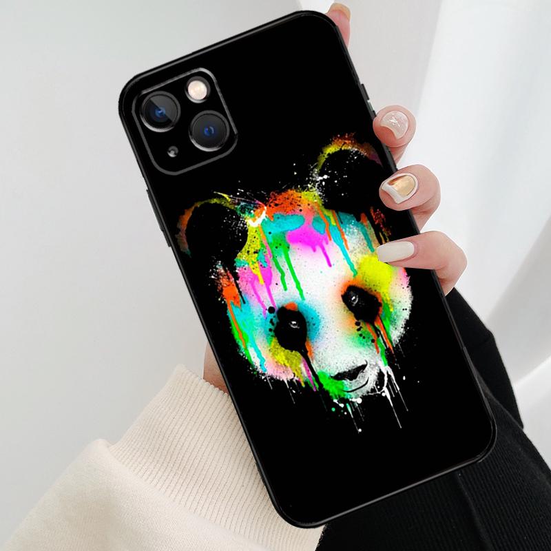 Cartoon Panda Phone Case For iPhone 17 Pro Max 15 14 13 11 12 16 Pro Max mini 15 16 Plus 16e 17 Air Cover