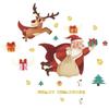 Cartoon Santa Claus Gift Wall Sticker Christmas Glass Windows Room Decor Decals Bedroom Home Decoration New Year Removable Mural
