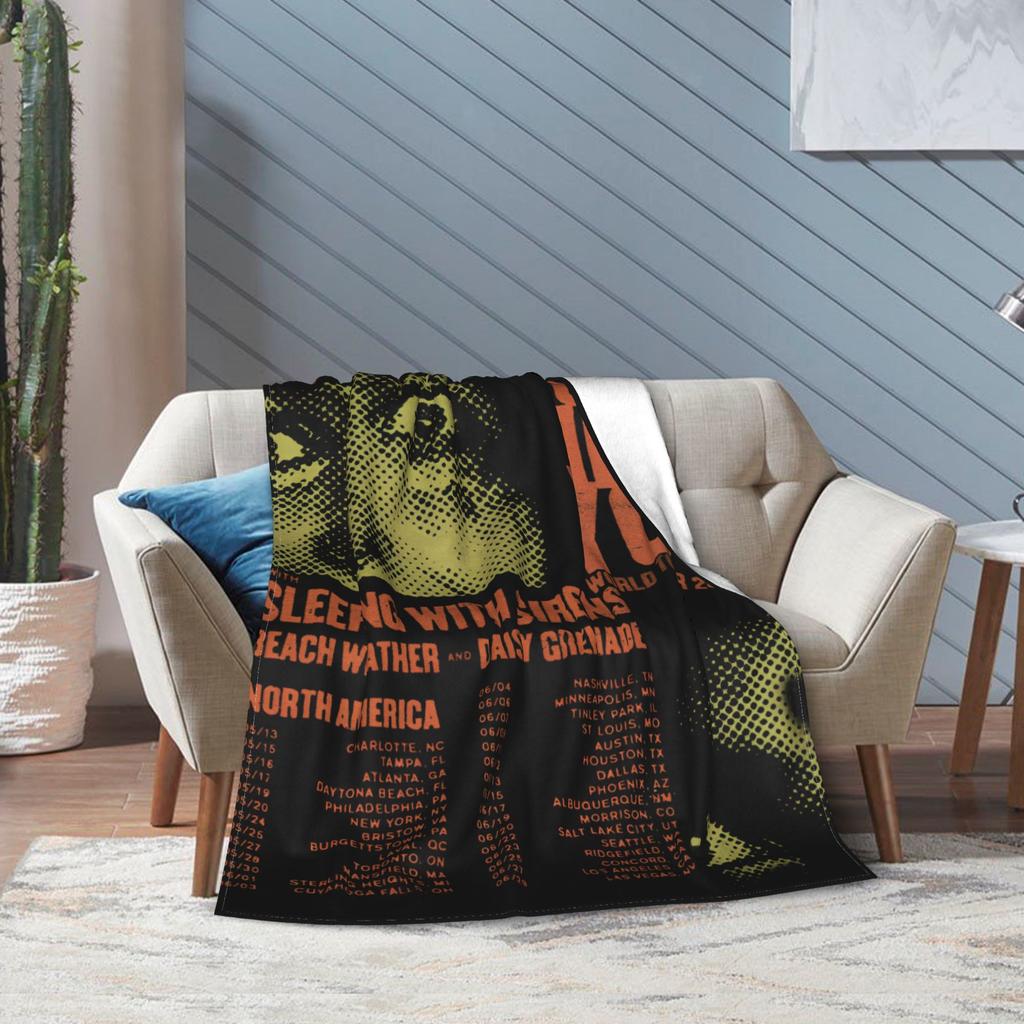 Vintage Pierce the Veils Rock Music Band Blanket Multiple Sizes Soft Fuzzy Plush PTV Punk Throw Blankets for Sofa Couch and Bed