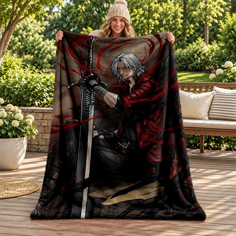 Devil May Cry blanket Flannel Blanket Soft Cozy Plush Throw for Sofa Bed Lightweight Home Decoration Gifts for Christmas various holidays