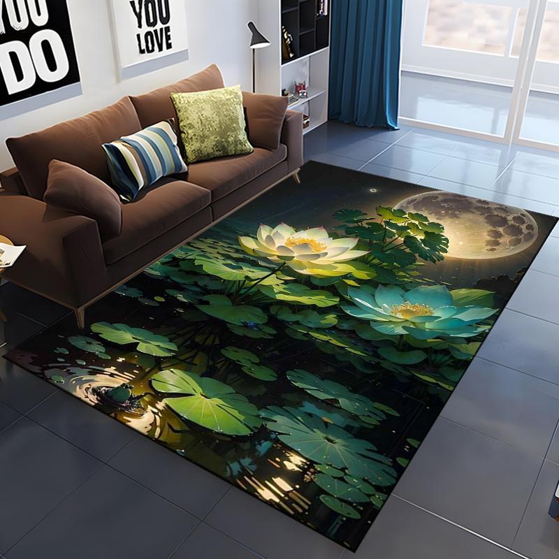 Lotus Flower Carpet for Living Room Home Decoration Sofa Table Big Area Rugs Bathroom Non-slip Floor Mats Bedroom Bedside Carpet