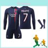 Versatile Paris Home Football Uniform Long Sleeve Kids To Adults 7 Mbappe 10 Li Gangren 9 Ramos