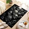 1pc Crystal Velvet Skull Rug - Gothic Horror Print Non-Slip Mat for Kitchen Bathroom Decor