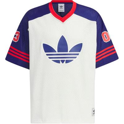 adidas Originals Color Block Logo Print Comfortable Versatile Casual Short Sleeve T-Shirt Unisex Tops Blue White JC6801-1