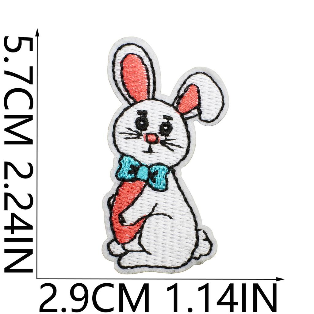 Holiday Dress Embroidery Cloth Sticker Easter Bunny Patch Sticker Cartoon Egg Computer Embroidery Label Carrot Chapter Boy
