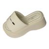 Thick-soled Small Man Cool Slippers Women's Summer Wear 2025 New Super Fire Muffin Shoes with Skirt Beach One-word Drag