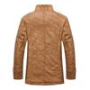 Winter Coat Men Jackets PU Casual Stand Collar Thick Warm Velvet Windbreaker Coat