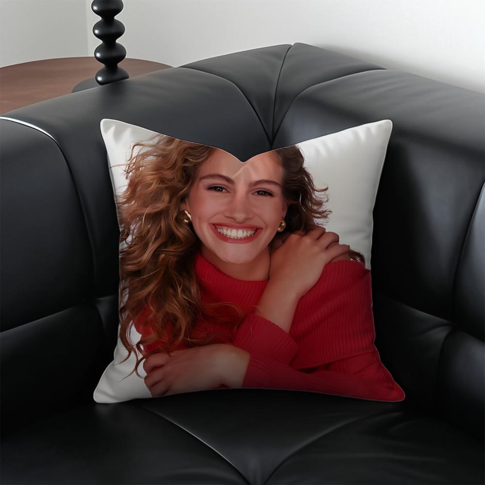 JJulia Roberts Cushion Cover Pillow Case Antidustmite Invisible zipper silky plush cushion
