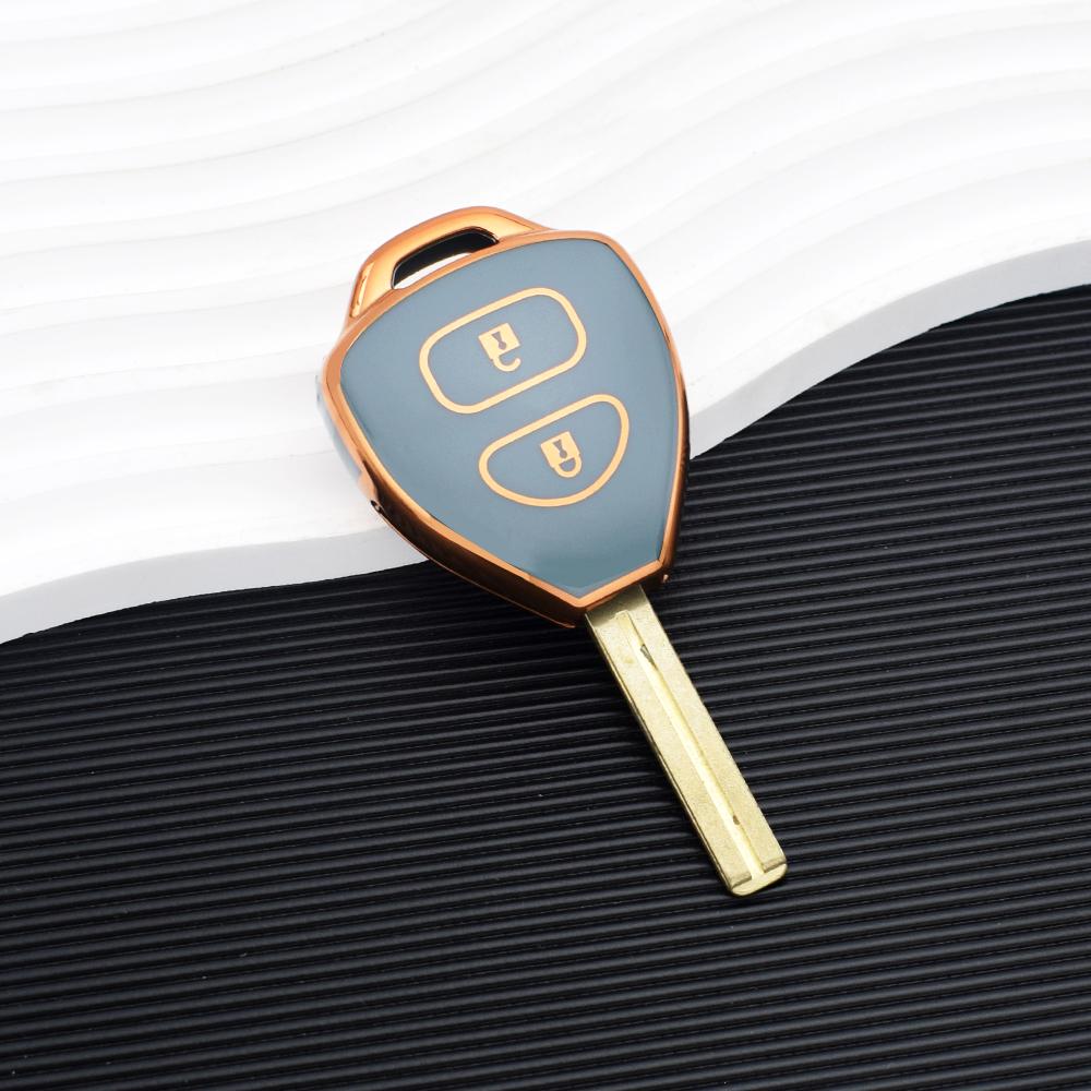 2 Buttons TPU Car Key Case Cover For Toyota Camry Reiz Yaris Vitz Vios Rav4 Ractis Auris HiLux Corolla Fortuner Prado Verso
