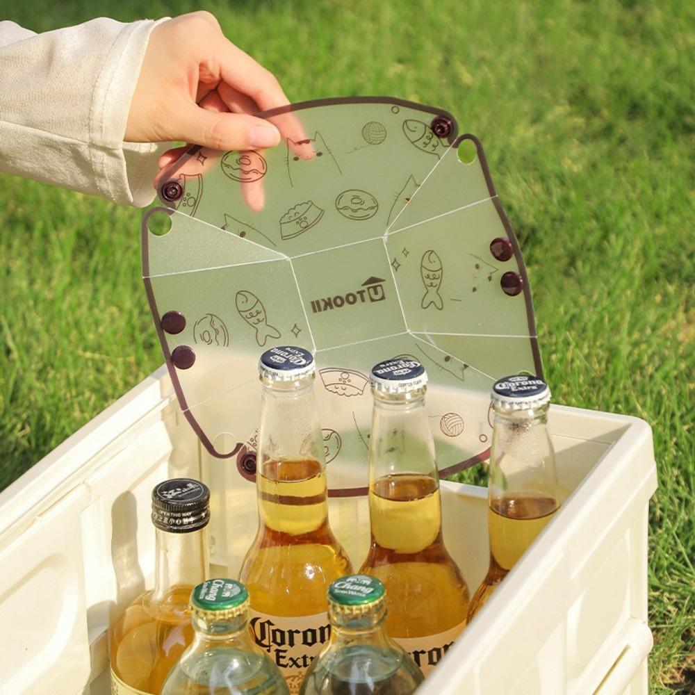 New Foldable Camping Tableware PP Lightweight Travel Dishware Easy to Clean Cartoon Cat Folding Tableware Outdoor Accessories