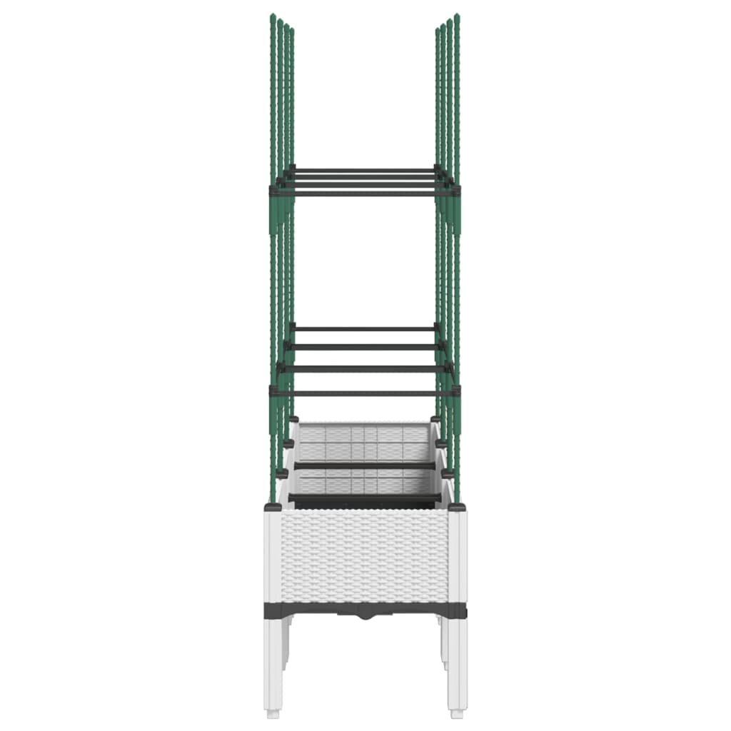 Planter with Trellis White 120 x 40 x 142.5 cm PP