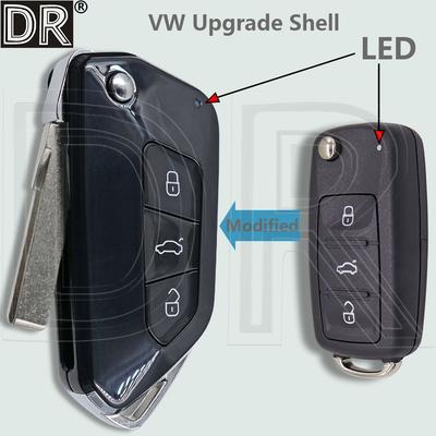 DR 202AD Modified Flip Car Remote Key Shell Case For VW Volkswagen Passat Golf Mk6 Polo Caddy Tiguan Beetle Skoda Octavia Seat
