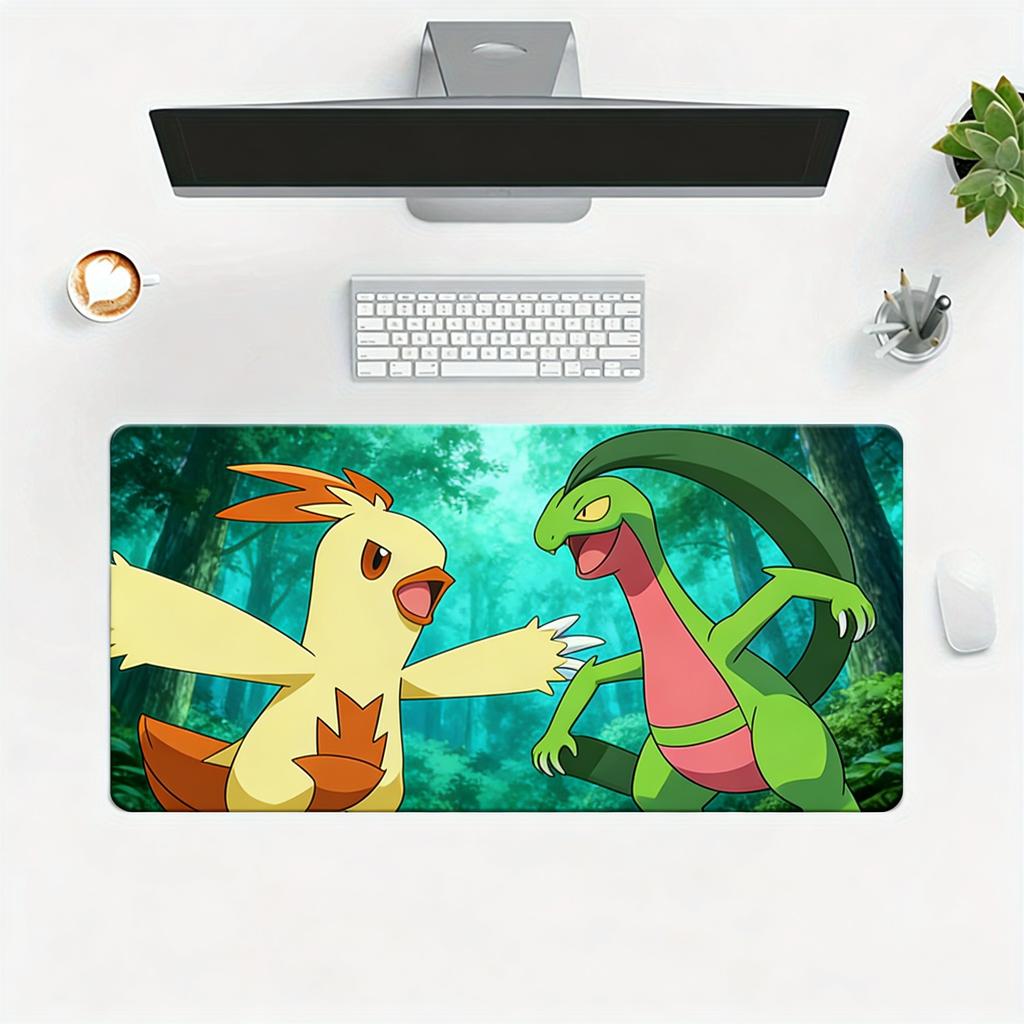 Pokemon Grovyle and Combusken Battle Anime Extended Gaming Mouse Pad Large Desk Mat for PC Laptop