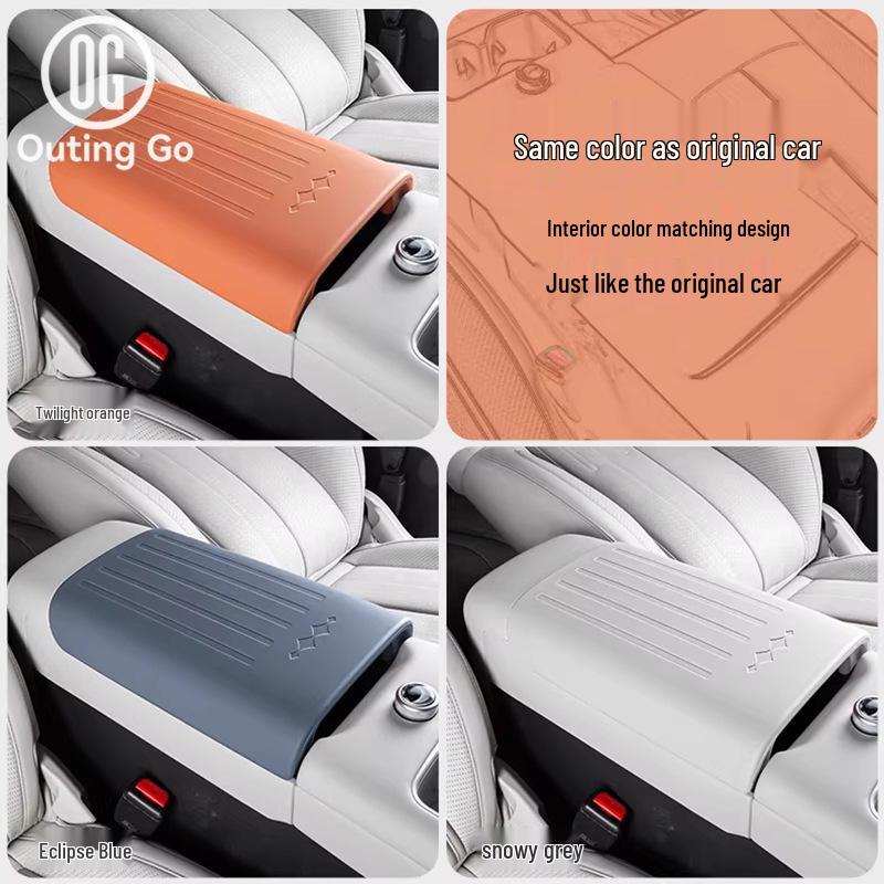 Leopard Titanium 7 Leather Armrest Cover - Enhanced Protection for Car Interior.