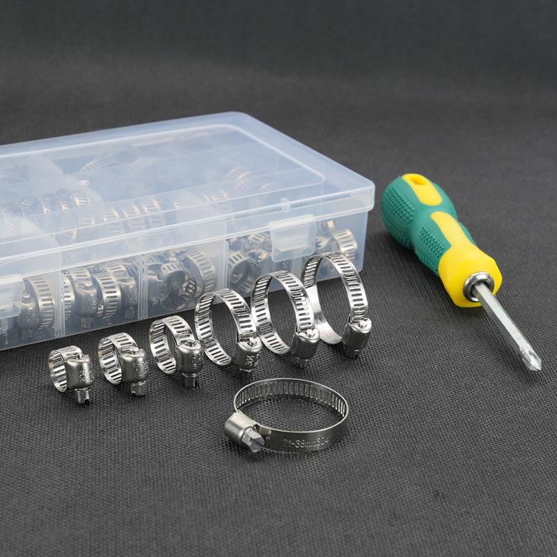 60-teiliges Set: 304 Edelstahl Amerikanische Schlauchschellen (6-38mm)