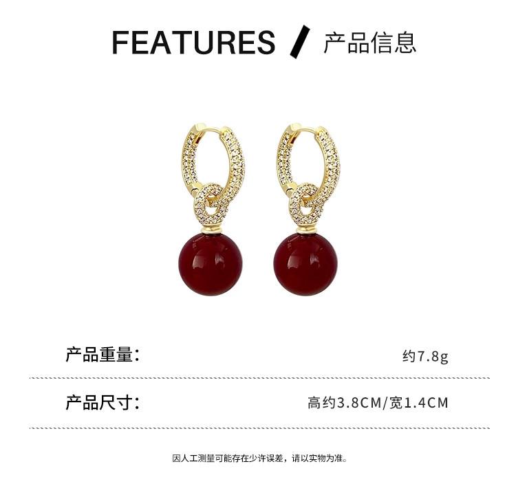 New Year's Wine Red Earrings