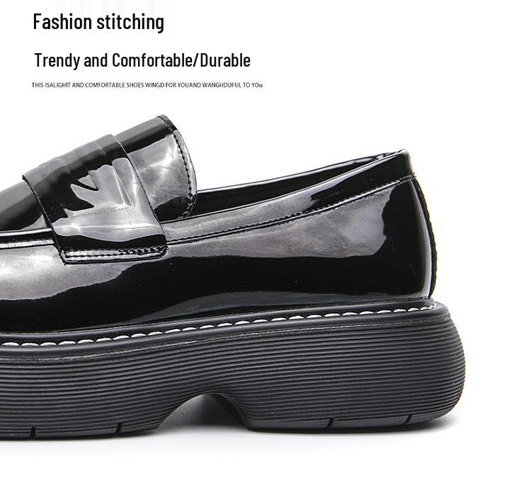 Men's Spring/Autumn 2025 Chunky Thick Sole Leather Loafers - Formal Big Head Style