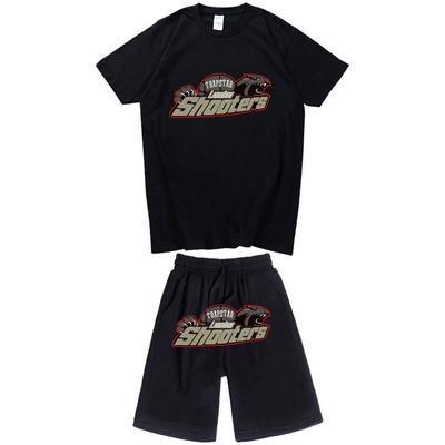 Fashion Street Casual Short Sleeved Shorts Set Trapstar Red Black Tiger Head Printed T-shirt Couple Outfit