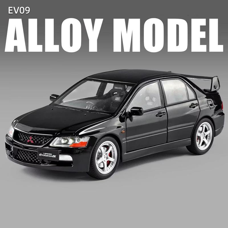 1:24 Mitsubishis Lancer Evolution 9 Alloy Sports Car Model Metal Modified Track Racing Vehicles Car Model Sound Light Kids Gifts