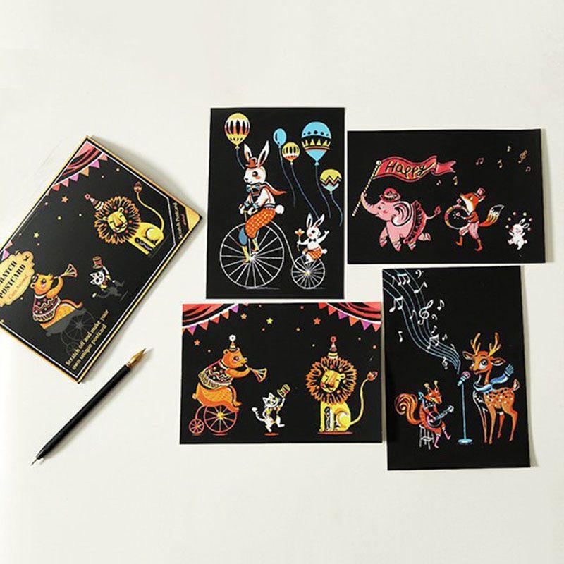 Colorful Scratch Art Paper Magic Painting Paper Featuring Premium Quality Cardboard
