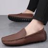 Elegant Versatile Loafers Outdoor Man Flat Bottomed Anti Slip Comfortable Driving Shoes Urban Business Men Leather Shoes