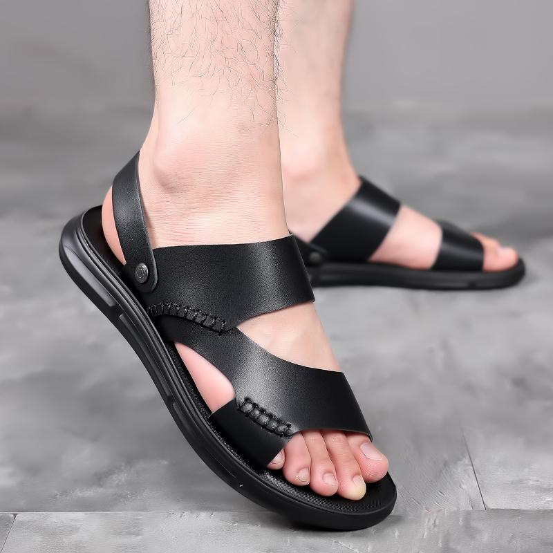 

Мужские сандалии 2024 Летняя мода Пляжные сандалии на плоской подошве Роскошные уличные спортивные сандалии Мужские пляжные отпускные повседневные удобные мужские тапочки 38 чёрный