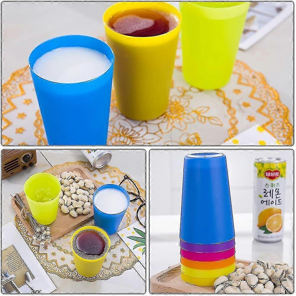 24 Pcs Reusable Plastic Cups, 6 Bright Colors Plastic Cups For Kids, Camping