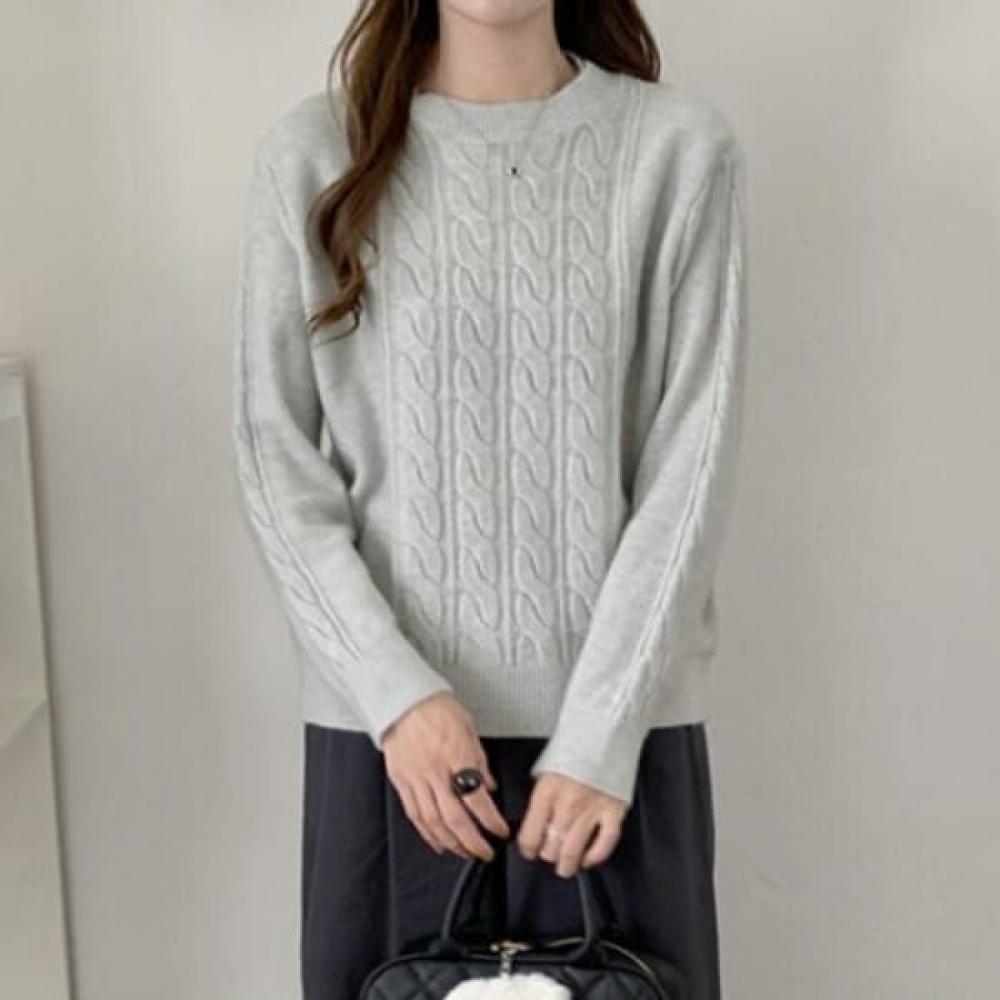 Navava Round Neck Cable Knit Sweater Nk2758