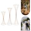 Golden Tall Flower Floor Stand Background Decor Metal Floral Column Road Lead Display Rack Romantic Wedding Party Venue Layout